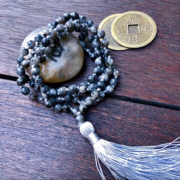 🎉HP🎉✨HAND TIED LABRADORITE MALA NECKLACE✨6mm - Picture 5 of 8